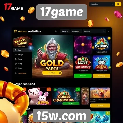 Interface do usuário do site 17game em destaque